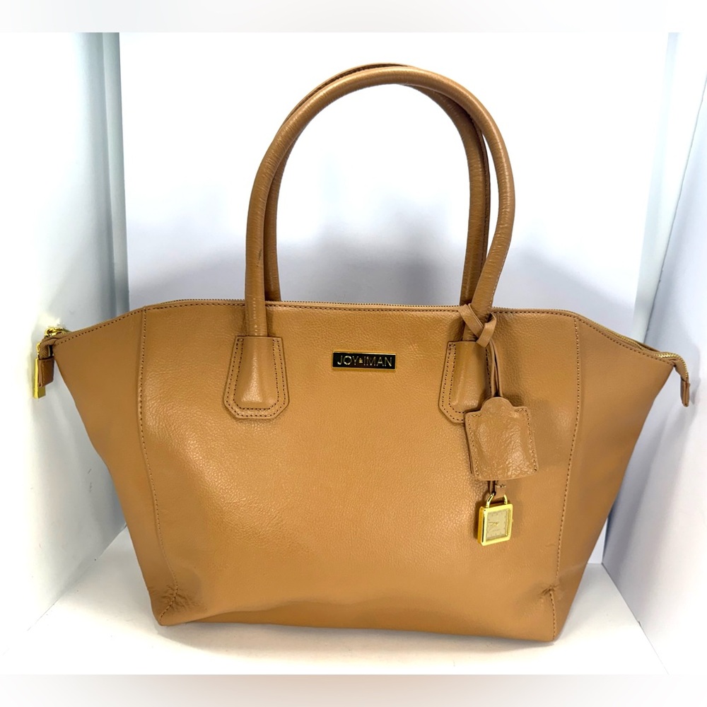 NWOT - Joy & Iman Functional Leather Tote Bag With Accessories - Caramel
